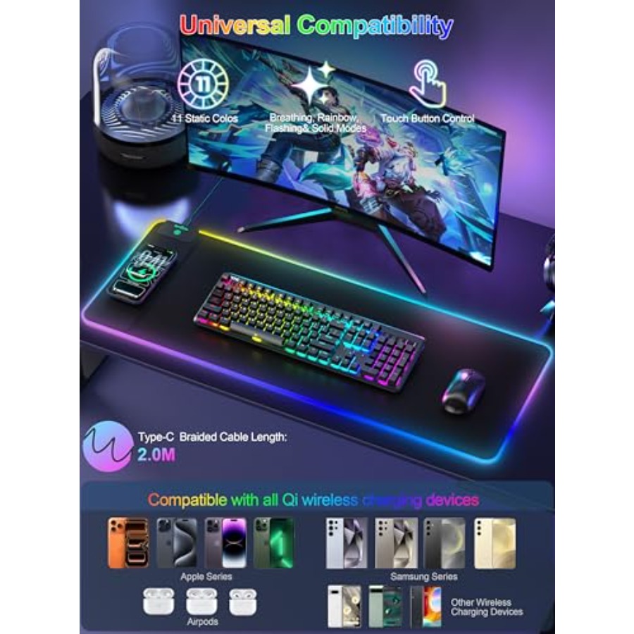 Mouse Pad with 15W Wireless Ch - đánh giá và giá Mouse Charging Pad