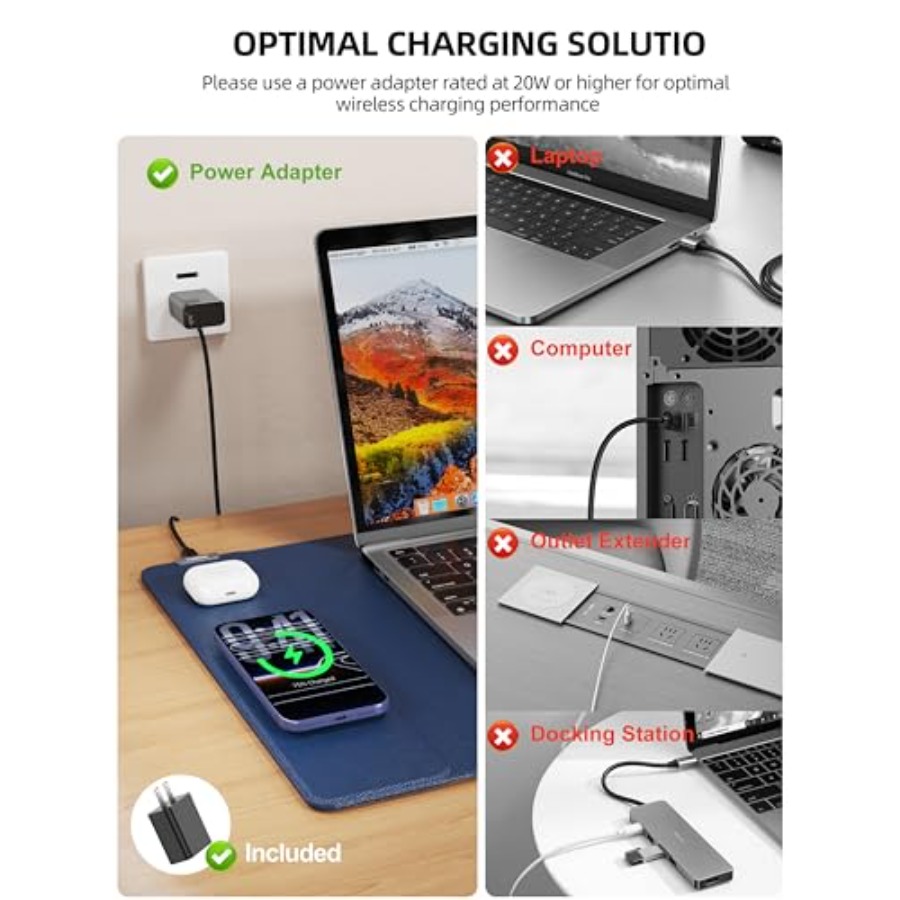 Mouse Pad with 15W Wireless Ch - đánh giá và giá Mouse Charging Pad