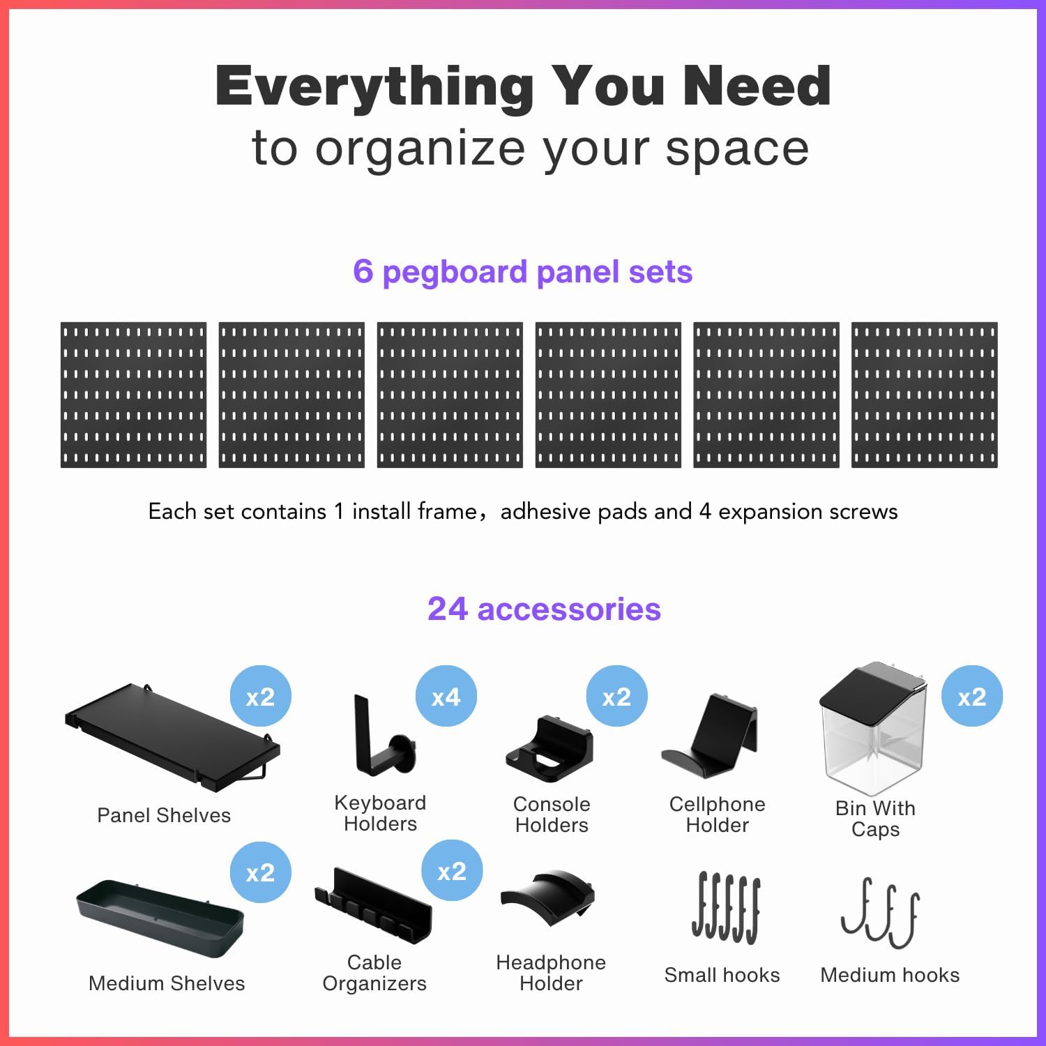 33x22 Inch Black Peg Board Org - đánh giá và giá Tech Accessories Products